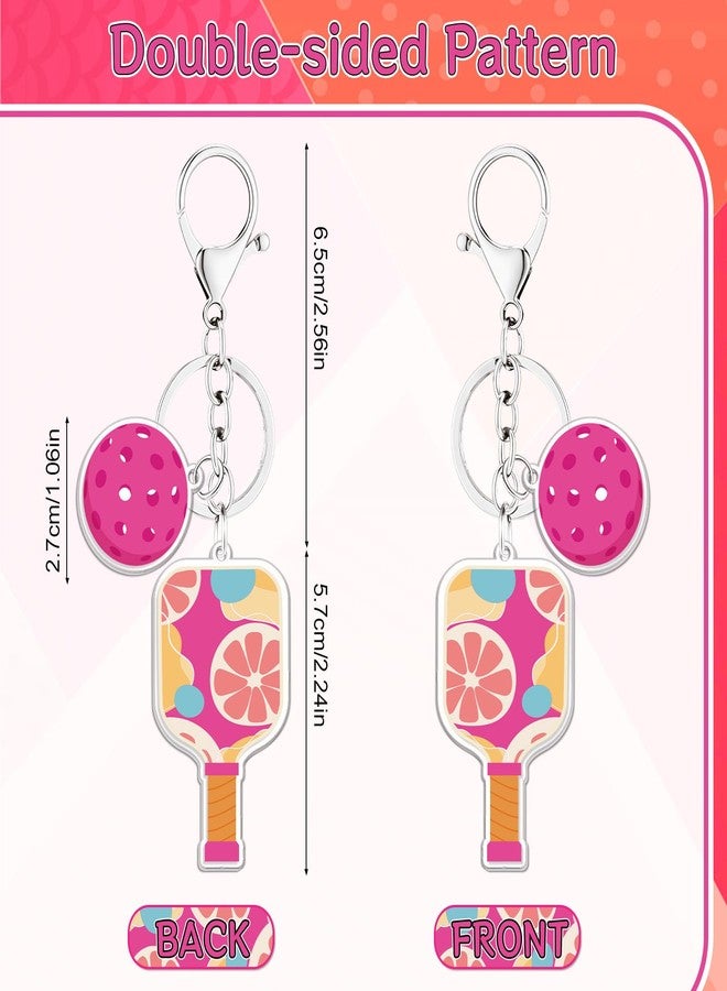 Shejdgart Pickleball Keychain Gifts for Women, 24PCS Dinkball Party Favors Decorations for Players, Aesthetic Pickleball Acrylic Keychain Bulk Gift for Sport Lover - Image 3